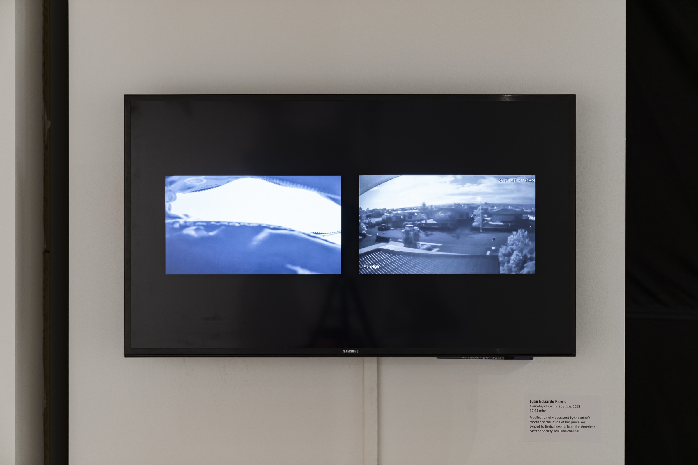 Two videos side by side on a wall-mounted TV